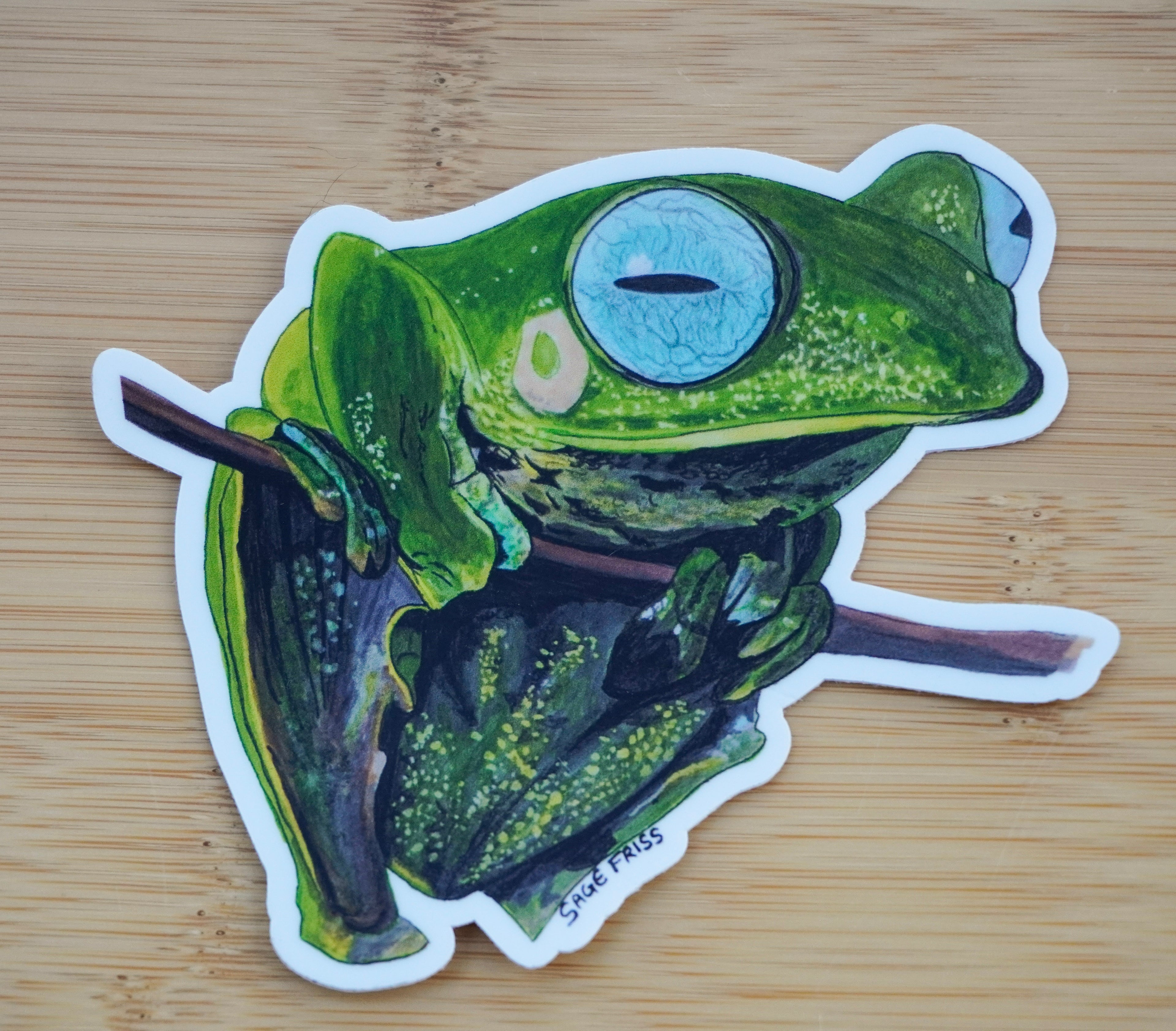 Flying Frog Sticker