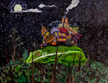 Sleepy Frog City Print