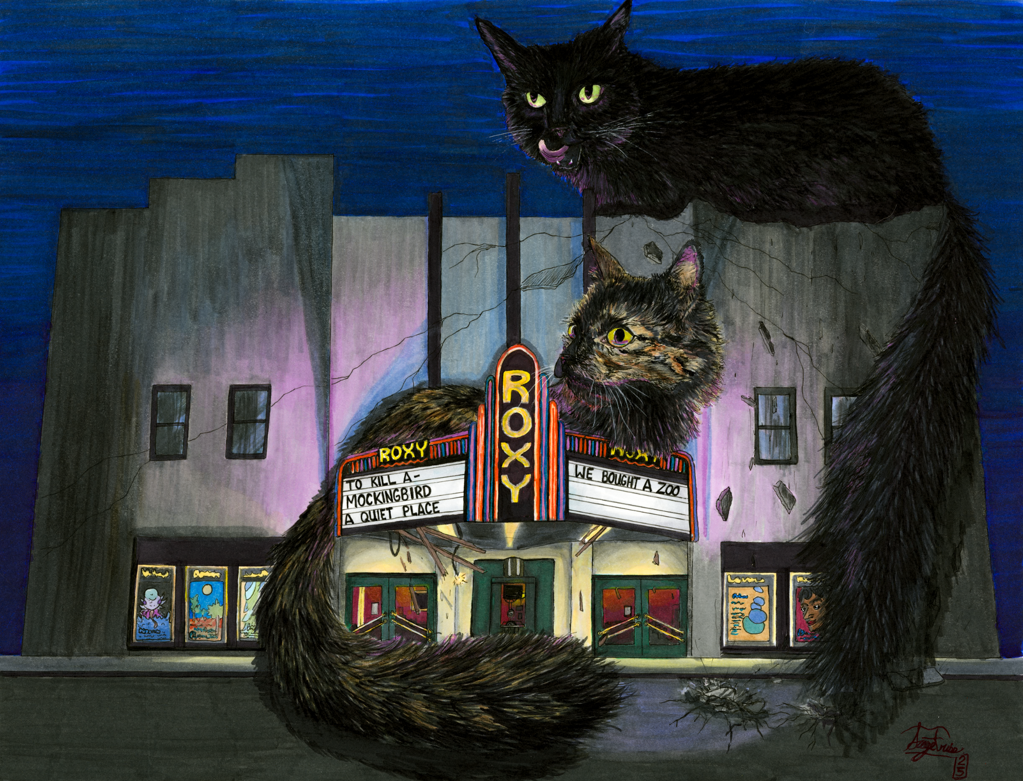 Roxy Cats Print